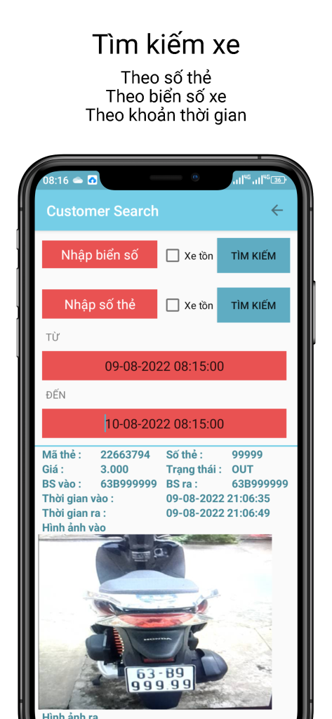 Phần mềm giữ xe trên điện thoại tích hợp AI nhận dạng biển số - Offline version